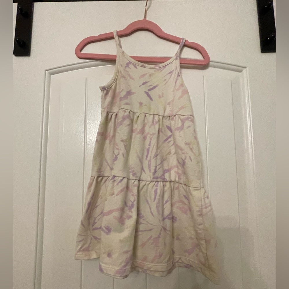Kids' Tiered Casual Dress - Cream and Purple
